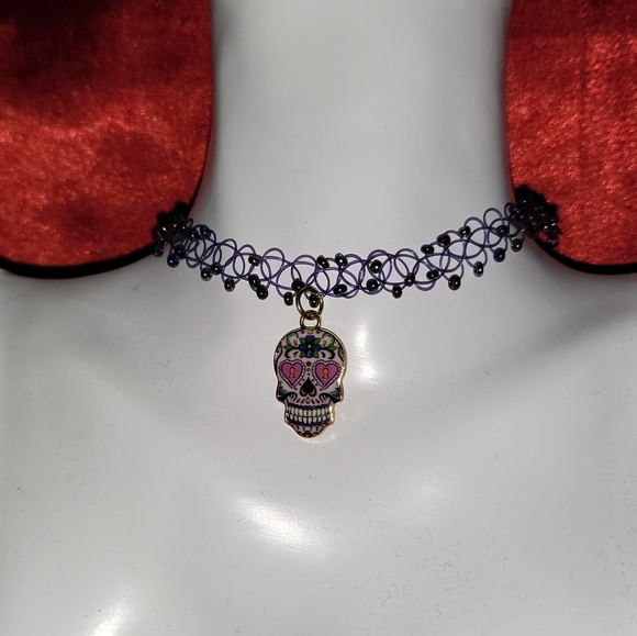 Skull Charm Choker necklace - Picture 2 of 4